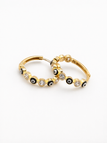 Evil eye crystal hoops