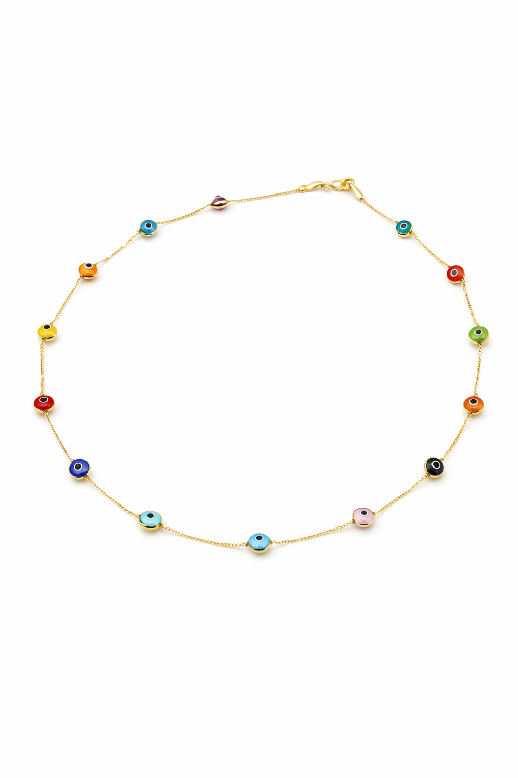 Evil eye multicolor necklace